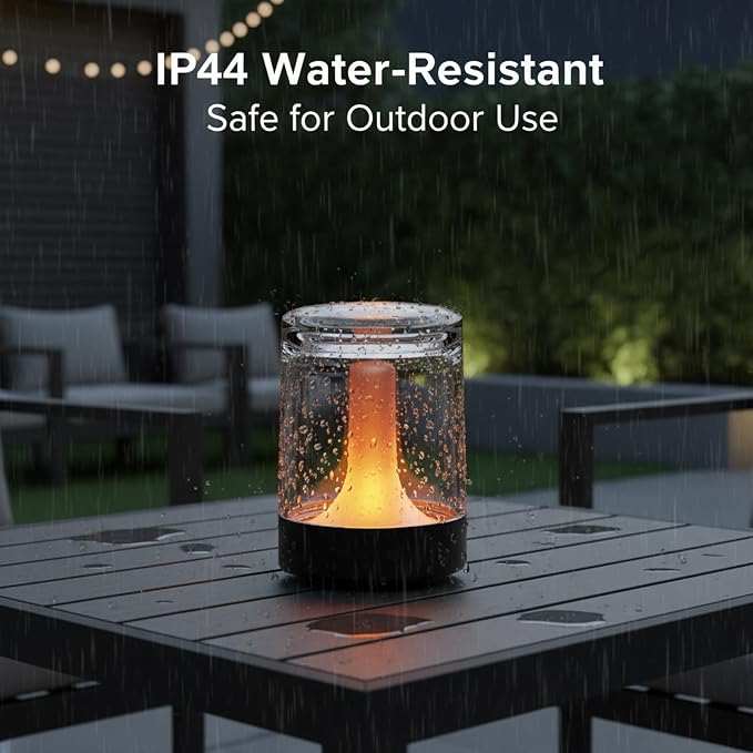 uuffoo Set of 4 LED Mini Cordless Table Lamp, Transparent Waterproof Shower Lamp, Rechargeable Battery Operated Candle Lamp, Portable Night Light for Room Holidays Christmas Party Décor