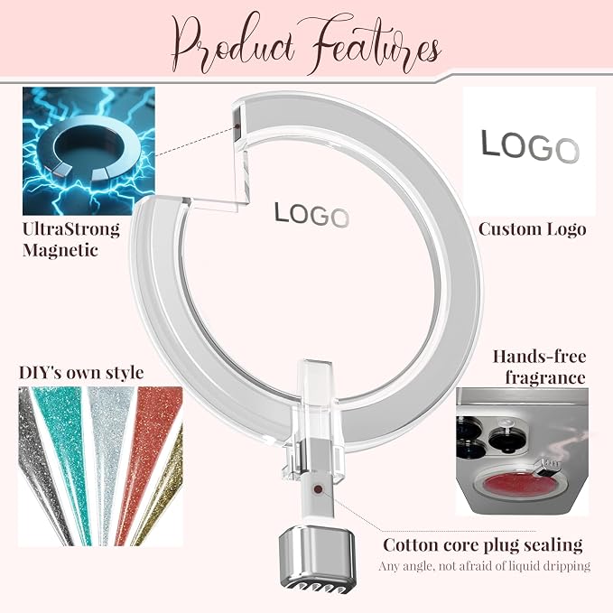 Magnetic Perfume Diffuser for Phone & Home, Portable Fragrance Dispenser with Refillable Container, Essential Oil & Perfume Holder for Car, Office, Bedroom, Gifts for Women & Men