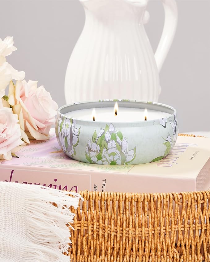 M&SENSE Soothing Eucalyptus Scented Candles, Large 3 Wick Soy Tin Candle, Over 40 Hour Burning Time, 100% Natural Vegan Wax, Relaxing Aromatherapy Aesthetic Candle Gift for Women Men