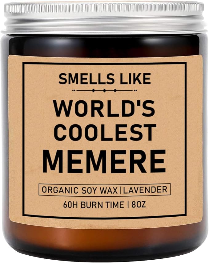 Smells Like World's Coolest Memere Candle - Memere Soy Candle - Lavender Scented - 8oz Jar Candle - Mother's Day Gift