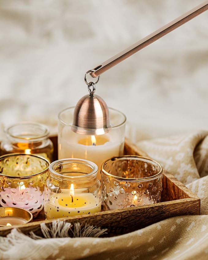RONXS 3 in 1 Candle Accessory Set, Candle Wick Trimmer Candle Cutter, Candle Snuffer, Candle Wick Dipper with Gift Package for Candle Lover (Copper)