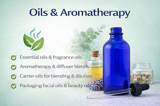 GreenHealth 4 fl oz Cobalt Blue Glass Bottle with Glass Dropper – Refillable, UV-Resistant, Leak-Proof – Ideal for Essential Oils, Aromatherapy, DIY Blends, Perfumes, and More (Single)
