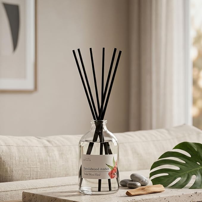 Reed Diffuser Set for Bathroom & Home, Long Lasting Essential Oil Aroma, Glass Bottle Home Fragrance with Sticks, Ideal Gift for Woman