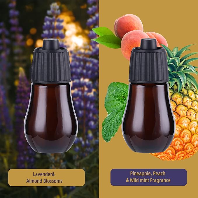 HAPPTWS Essential Oil Diffuser - Waterless Diffuser 3 Timer Settings Battery Powered for Bedroom Yoga Room Toilet Pet Room White