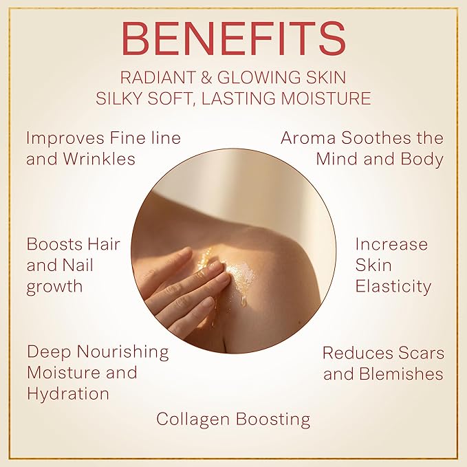 SAFA Rosé Body Oil | Luxury Bulgarian Rose Oil with Real Rose Petals | Fast Absorbing After Shower Hydrating Oil | Moroccan Argan Sweet Almond & Vitamin E | Silky Moisturizer Face & Skin | 4 fl oz