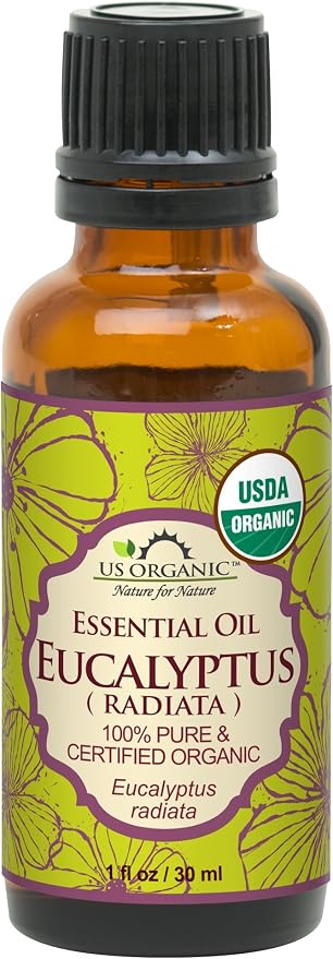 US Organic 100% Pure Eucalyptus Essential Oil (Radiata) - USDA Certified Organic, Steam Distilled - W/Euro droppers (More Size Variations Available) (30 ml / 1 fl oz)