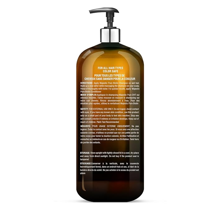 Majestic Pure Biotin Shampoo - Volumizing Shampoo for Hair Loss - with DHT-3 Blocker - Hydrating & Nourishing - Sulfate Free, for Men & Women - Thin Hair Shampoo - 16 fl oz