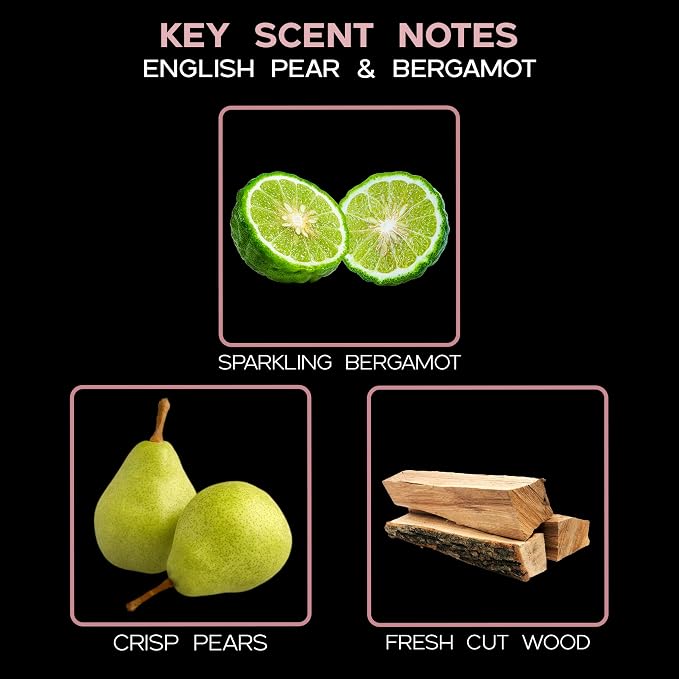English Pear & Bergamot Diffuser Oil - Luxury Essential Oils for Diffuser Refill & Air Freshener Room Spray - Long-Lasting & Natural Home Fragrance, Scented Oil for Diffusers, USA Made, 4oz