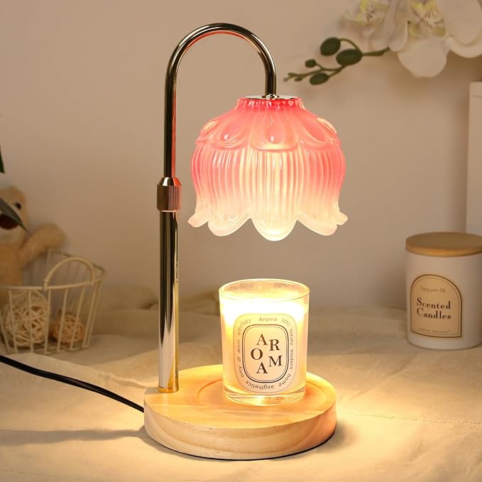 GEEZO Fragrance Candle Warmer Lamp，Electric Candle Warmer with Timer & Dimmer，Mom Christmas Birthday Gifts for Women, House Warming Gifts New Home Bedroom Decor
