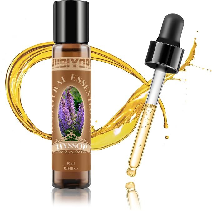 Hyssop Essential Oil 10ML - 100% Pure and Natural Therapeutic Grade Oils for Aromatherapy Diffuser - 0.34 Fl Oz/Hyssop