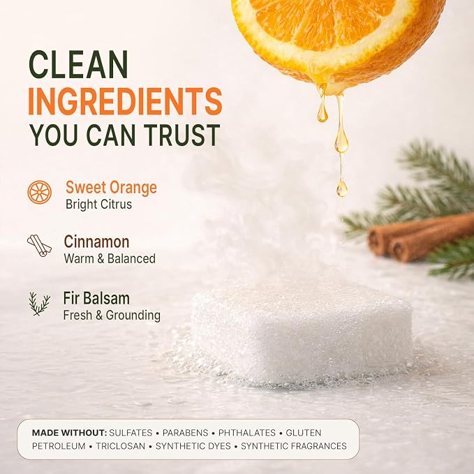 Shower Steamers Aromatherapy - USA Made with Natural Ingredients, Relaxation Gifts for Women & Men, Self Care Spa Day Essentials, Large Shower Tablets with Orange & Fir Essential Oil