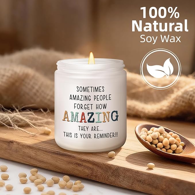 KLL Gifts for Women - You're Amazing Candle - Mothers Day Gifts, Christmas Gift for Women, Birthday, Thank You Inspirational Appreciation Gift for Woman Mom Coworker Sister Wife - Lavender Scented