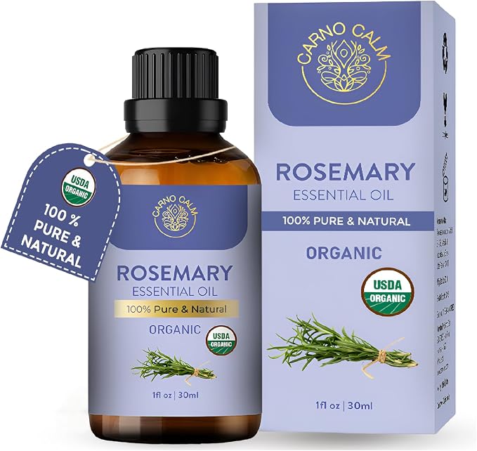 Organic Rosemary Essential Oil | USDA Certified Organic Rosemary Oil | for Hair & Skin | Perfect for Aromatherapy & Diffuser | 30 ML