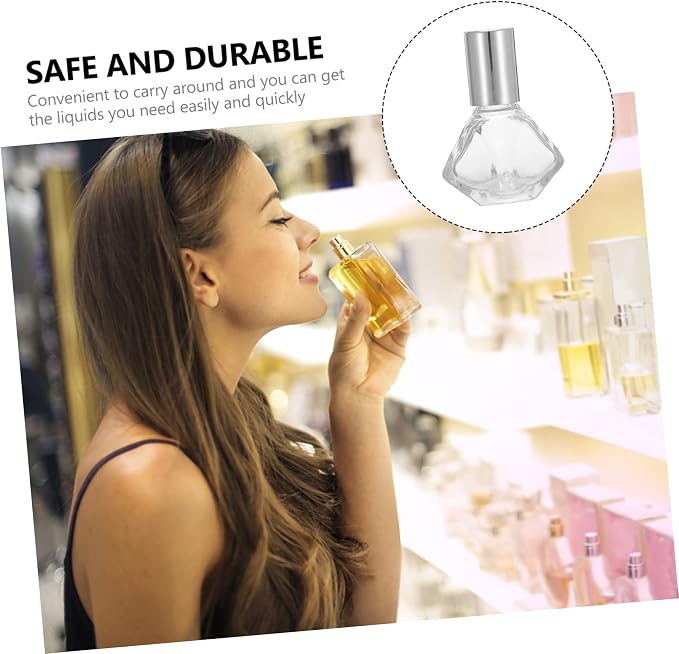 DOITOOL 12pcs Roll Glass Roller Bottle Perfume Essential Oil Tube Vial Roller Ball Bottle Pack Toiletries