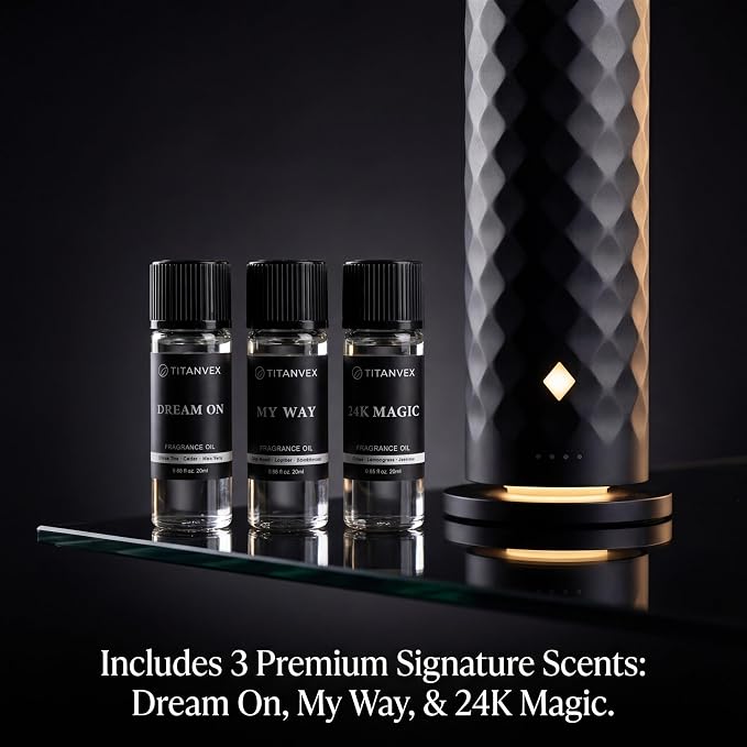 Essential Oil Diffuser Bundle - Cordless Waterless Diffuser for Home, Office, Car, Bathroom – USB Rechargeable Remote Control Portable Nebulizer Aromatherapy Diffusers – 1,100Sq. Ft. Coverage