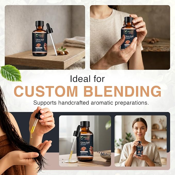 Clove Bud Essential Oil for Diffusers | Natural Aroma Oil for Home Fragrance, Humidifier & DIY Candle Making, Long Lasting Scent for Office, Bedroom & Soothing Scent 4 Fl Oz (120 mL)