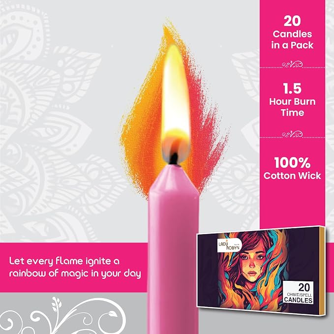 Set of 20 Solid Color Taper Candles – 4-Inch Dripless Paraffin Wax Candles with Cotton Wick – Ideal for Weddings, Shabbat, Holiday & Home Decor, Gift Set (Pink)