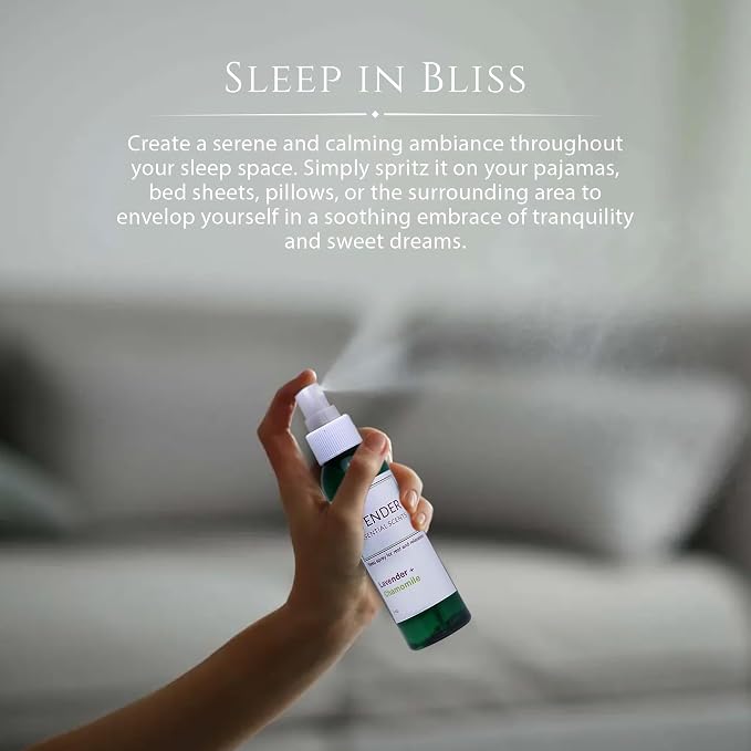 Lavender Sleep Spray for Pillows, Linens & Pajamas – Natural Calming Lavender & Chamomile Aromatherapy Mist with Amethyst & Reiki Energy. Deep Sleep + Bedtime Relaxation for Adults & Kids. 4 ounce (1)