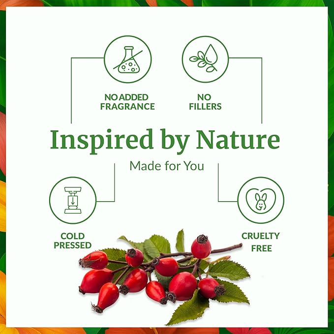 SVA Rosehip Seed Oil - 16 Fl Oz – 100% Natural & Cold Pressed - for Face, Skin Care, Hair Care, Scalp Massage & Body Massage – Carrier Oil with Dropper