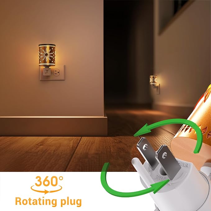 L LOHAS LED Wax Melt Warmer, Plug in Wax Warmer for Scented Wax, 360° Rotating Plug in Fragrance Night Light for Home Fragrance Bedroom Home Decor
