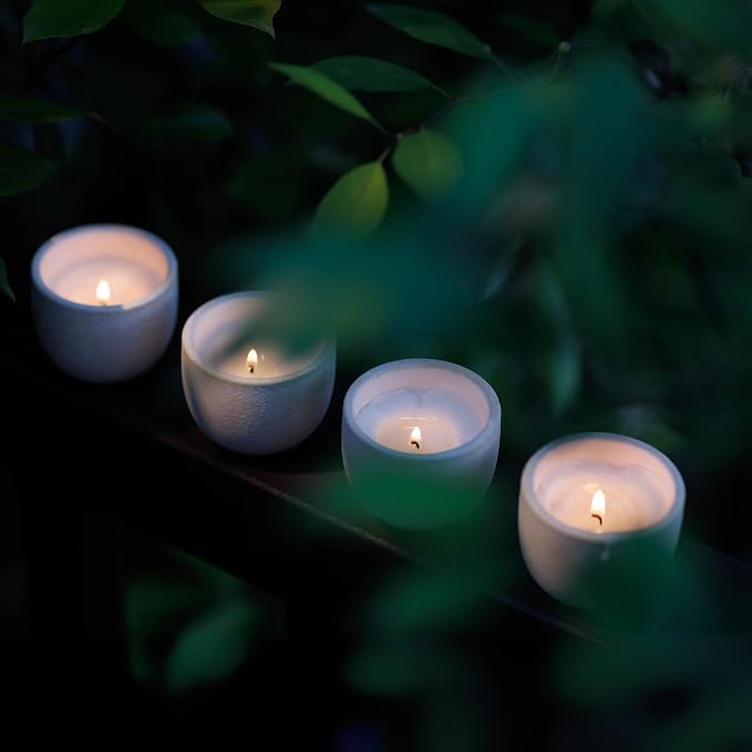 Blueme Votive Candle Gift Set | Romance, Spiritual, Happiness, Renew | 4pk of Wellness, Travel Size, Sustainable, Contains Essential Oil, Soy-Wax Blend | 2oz