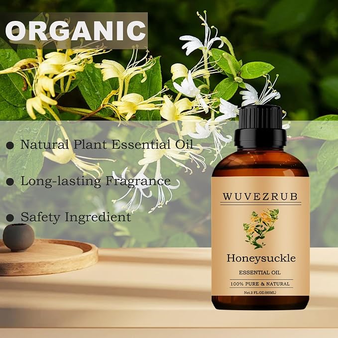 Honeysuckle Essential Oils, 60ML Pure and Natural Essential Oil for Aromatherapy Diffuser - Honeysuckle /2 Fl Oz
