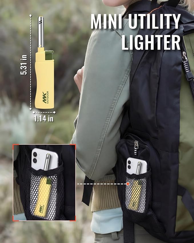 MK Lighter 10pcs. Outdoor Series Candle Lighters, Windproof Torch Flame, BBQ Grills, Camping Lighter, Outdoor Activities, Refillable Butane, Multipurpose Lighters (Assorted-10pc)