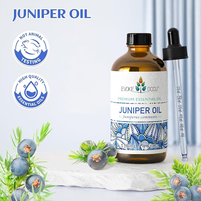EVOKE OCCU Juniper Berry Essential Oil for Relaxation Clean Massage, Add to Diffuser and lotions - 4 Fl Oz