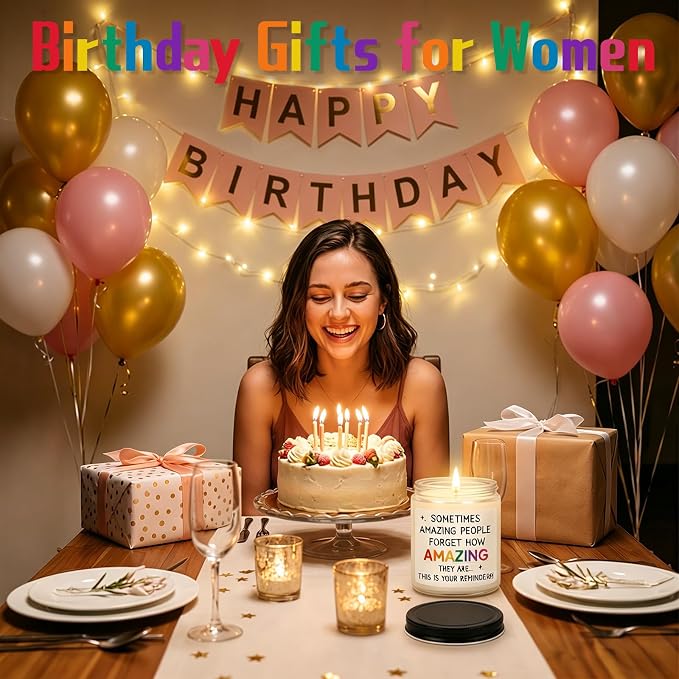 Gifts for Women, Birthday Gifts for Women, Thank You & Inspirational Appreciation Gift for Her Friend Teacher Mom Girlfriend Sister Bestie Coworker & Wife - You're Amazing Candle