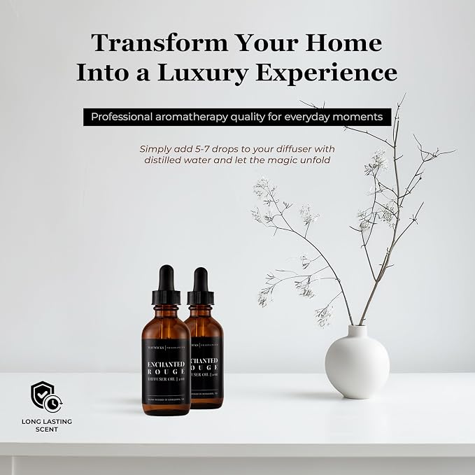 Mavwicks Diffuser Oil (Enchanted Rouge) – 2oz Premium Essential Oil Blend for Aromatherapy Diffusers, Long-Lasting Luxury Home Fragrance for Living Room, Bedroom, Office, Bathroom & Hotel