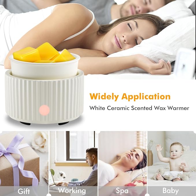 EQUSUPRO Wax Melt Warmer for Scented Wax Melts- Electric 4 in-1 Ceramic Candle Wax Warmer Burner Fragrance Wax Melter for Home Office Bedroom Living Room Decor & Gifts for Women