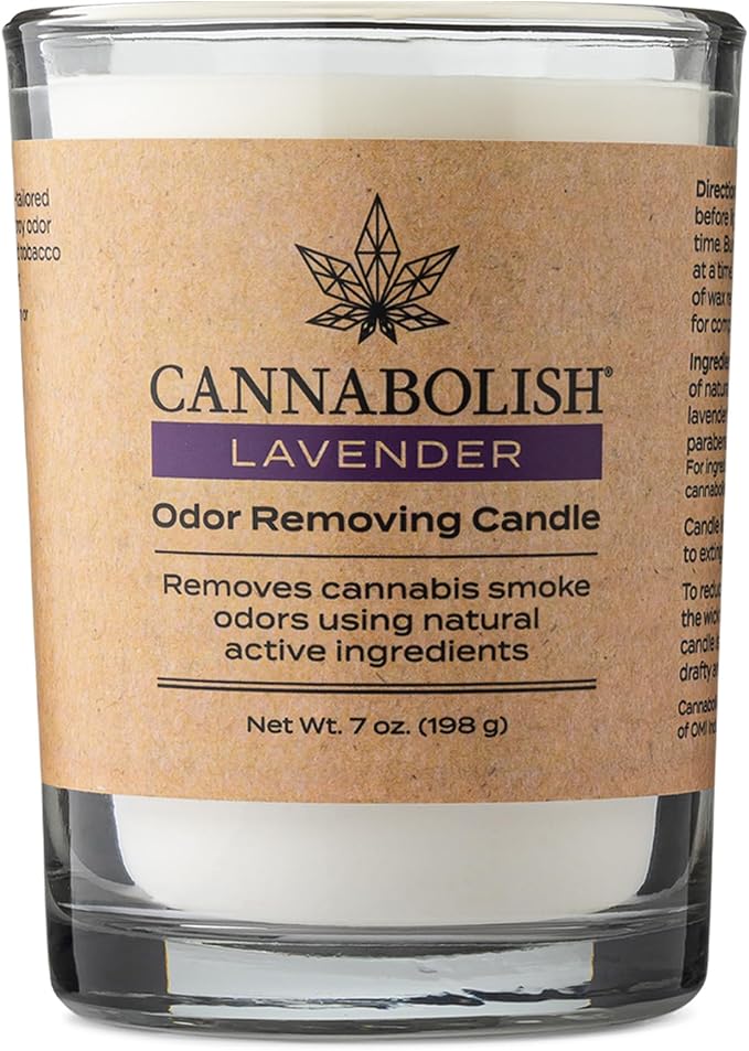 Cannabolish Lavender Smoke Odor Eliminating Candle, 7 oz, Natural Ingredients
