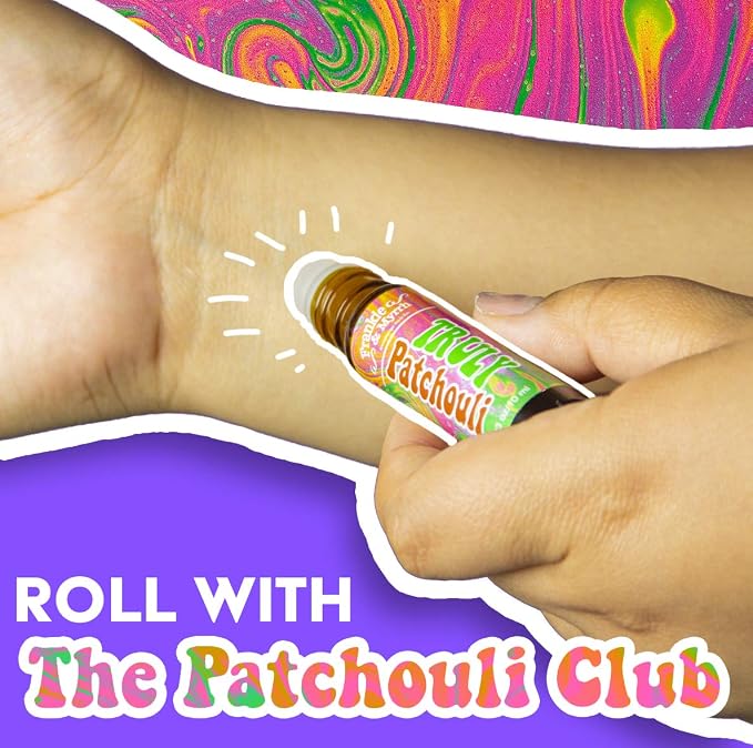 Truly Patchouli Roll On | Dark Aged Patchouli Essential Oil Roll On Perfume/Cologne | Earthy, Musky Aromatherapy for Relaxing Stimulation and Energy