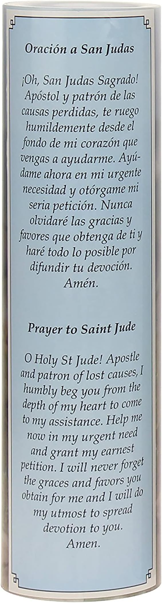 Stonebriar St. Jude Flameless LED Devotional Prayer Candle with Automatic Timer