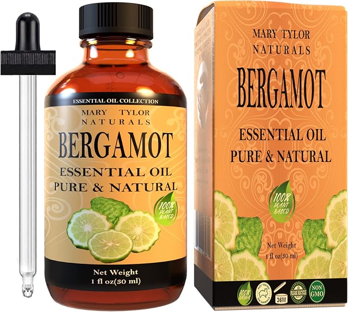 Bergamot Essential Oil (1 oz), Premium Therapeutic Grade, 100% Pure and Natural, Perfect for Aromatherapy, Diffuser, DIY by Mary Tylor Naturals