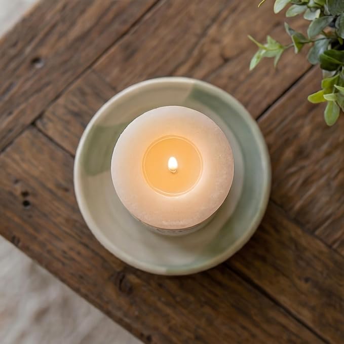 Aroma Naturals Ginger and Clove Essential Oil Beige Scented Pillar Candle, Earth, 2.75 inch x 5 inch