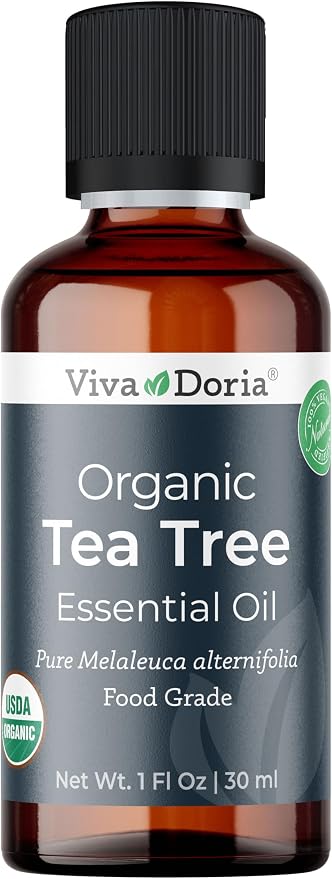 Viva Doria Tea Tree Essential Oil, USDA Certified, Organic Tea Tree Oil, 100% Pure, Natural Essential Oil, Undiluted, for Aromatherapy | Food Grade, 30 mL (1 Fluid Ounce)