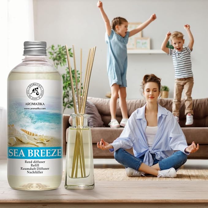 Reed Diffuser Refill Set Sea breeze 2 х 17Fl Oz - Aroma Refill for Reed Diffuser - Long Lasting Home Fragrance - Air Freshener - Fresh Scent - Aromatherapy - Home decor - Air diffuser