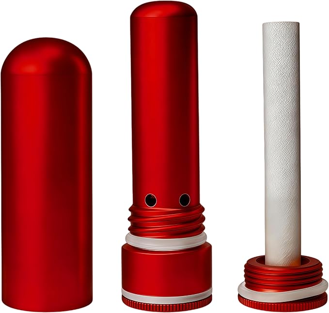 No-Leak Metal Aromatherapy Inhaler, Essential Oil Nasal Diffuser Featuring Wick Holder for Easy Filling & Long-Lasting Scent, BPA-Free Travel Stick for Anxiety Relief - Red