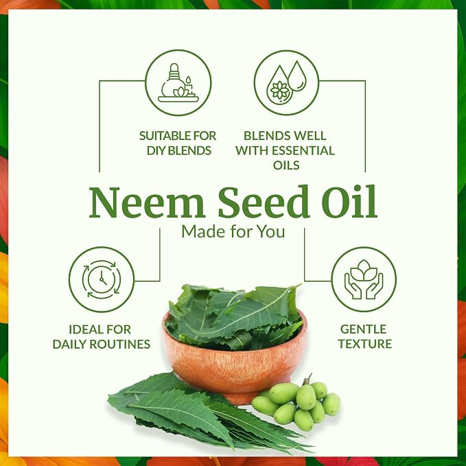 SVA Neem Seed Oil 4 Fl Oz - for Face, Skin Care, Hair Care, Scalp Massage & Body Massage – Carrier Oil with Dropper