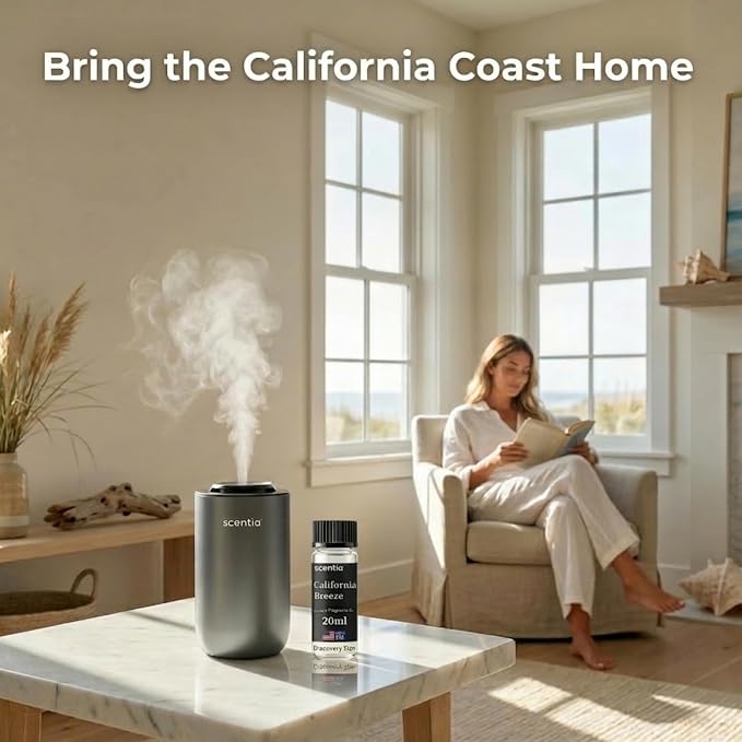 Scentia California Breeze Aromatherapy Oil for Diffuser – Hotel Scent Inspired by Delano Beach Club – 20 mL – Orange, Green Tea & Jasmine Natural Fragrance Oil for Waterless & Cold Air Diffusers