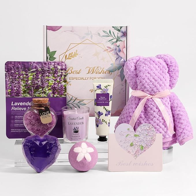 Happy Birthday Gifts for Women Friendship, Get Well Soon Gifts Baskets for Women, Self Care Package, Birthday Basket for Womens, Friends, Coworker Ideas (Best Wishes-PE)