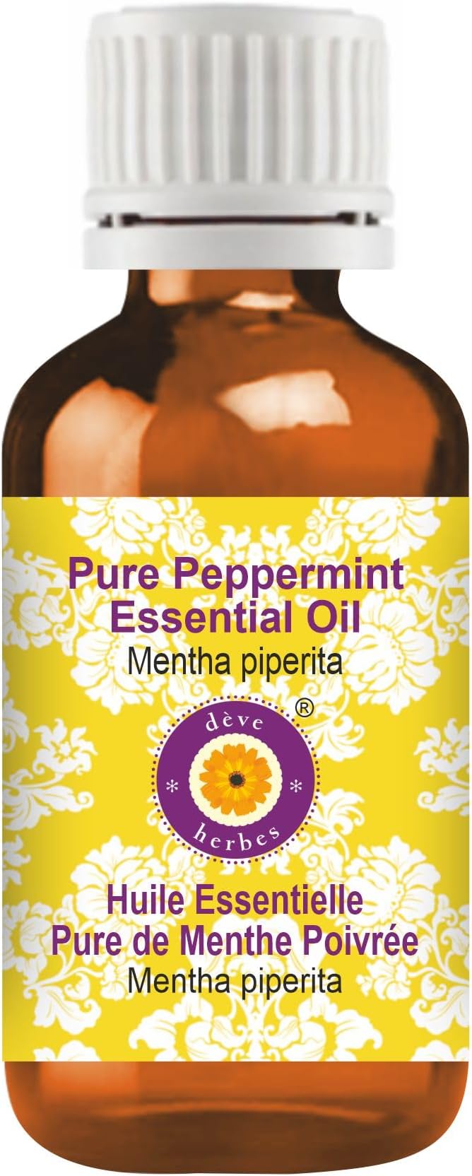 Deve herbes Pure Peppermint Essential Oil (Mentha piperita) Steam Distilled 5ml (0.16 oz)