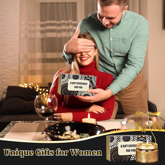 Nialnant Butterfly Candle Gifts for Women,Birthday Gifts for Mom Wife Sister Daughter Girlfriend Colleagues Friends, Rotatable Scented Candles Gift for Anniversary Mothers Day