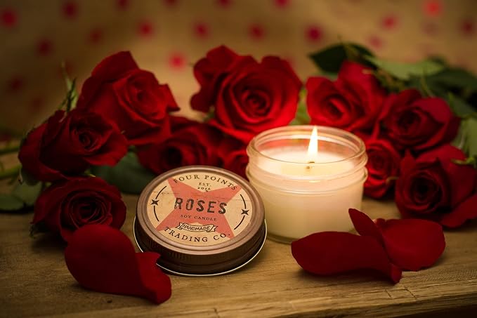 Rose 4 Oz Scented Soy Aromatherapy Candle w/Jar