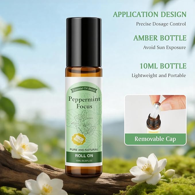 Essential Oil Roll On for Self Care - Aromatherapy Oil Gift for Women Men, Portable Aromatherapy Blend for Relaxation - Self Care Gifts for Women Valentines Birthday Christmas Moms Day -6 x 10ml