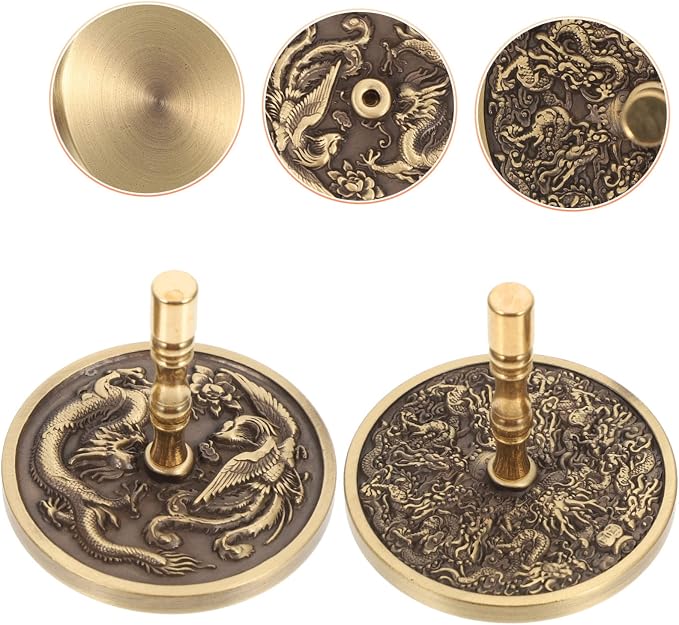 OUNONA 2Pcs Brass Incense Mold Kit for DIY Incense Making Decorative Aromatherapy Tool for Home Office Yoga Meditation Room Lightweight and Portable Design
