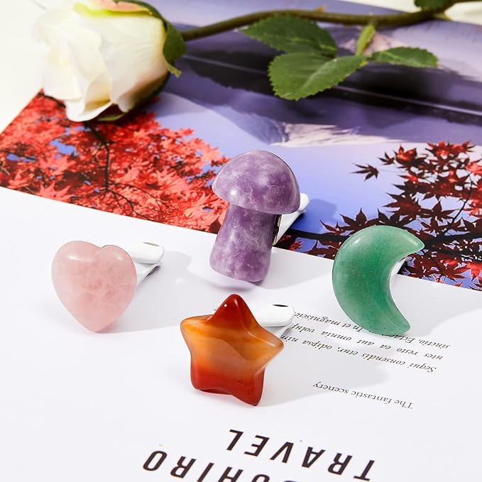 Tallew Heart Crystals Car Vent Clips Car Accessories for Women Quartz Crystals Air Fresheners Vent Clip(Cute Style)
