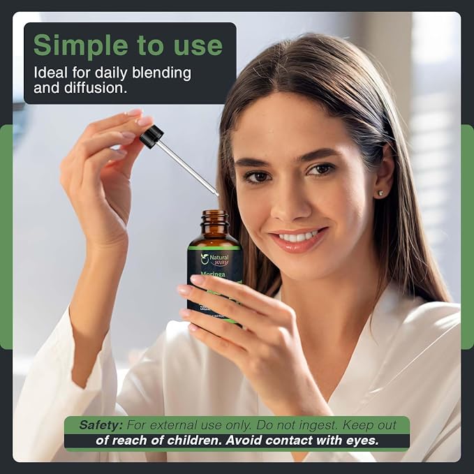 Moringa Carrier Oil for Face, Hair, Nails and Dry Skin | Natural Aroma Oil for Home Fragrance, DIY Beauty Blends & DIY Candle Making, Long Lasting Scent for Office, Bedroom Scent 4 Fl Oz (120 mL)