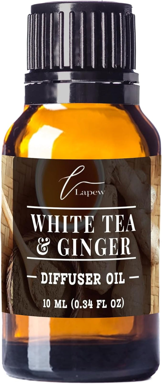 Lapew White Tea & Ginger Waterless Diffuser Oil | Fragrance Oil for Nebulizer & Cold Air Diffusers | Scented Home Oil | 0.34 fl oz